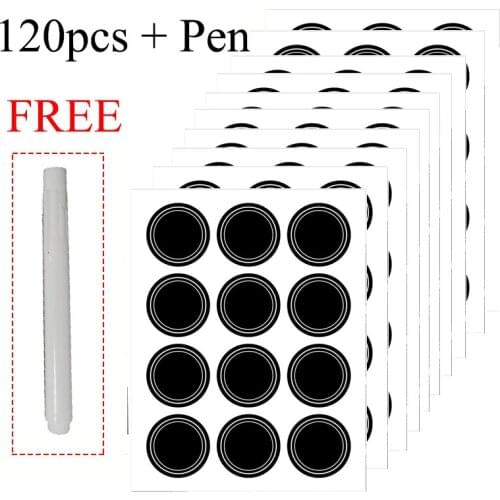 120 Round Shape Label Stickers Mark Spice Jar Stickers for Crafters Home Cooks Spice Bottles PVC Labels Seasoning box stickers