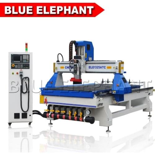 Blue Elephant 1325 CNC Router Auto Tool Changer/ 1300*2500mm Bed CNC ATC Router/3 Axis CNC Milling Machine for Wood, Aluminum