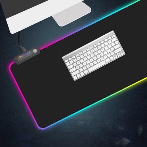 Besegad Large Big USB Gamer Mouse Pad Wired LED RGB Colorful Lighting Gaming Mousepad Non-Slip Laptop Computer Mice Mat
