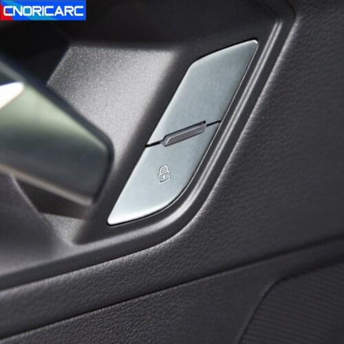 Car Styling Door Unlock Switch Buttons Cover Decoration Decals Trim For Audi Q3 2019-20 Interior Accessories
