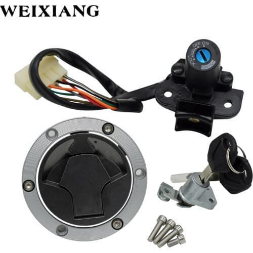 For Kawasaki Ninja 250R EX250J 300 EX300 2008-2015 Motorcycle Ignition Switch Kit Assembly Fuel Gas Cap Tank Cover With 2 Keys