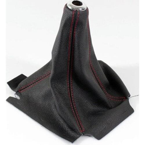 PU Leather Auto Gear Manual Shift Knob Lever Shifter Line Leather Gaiter Boot Cover