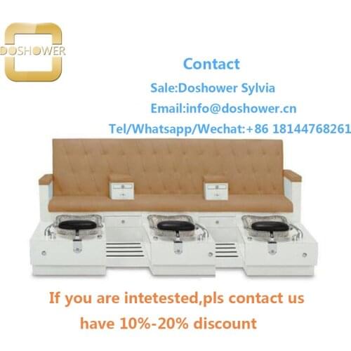 Pedicure chair with drawer with spa chair manicure bench for triple seat pedicure bench