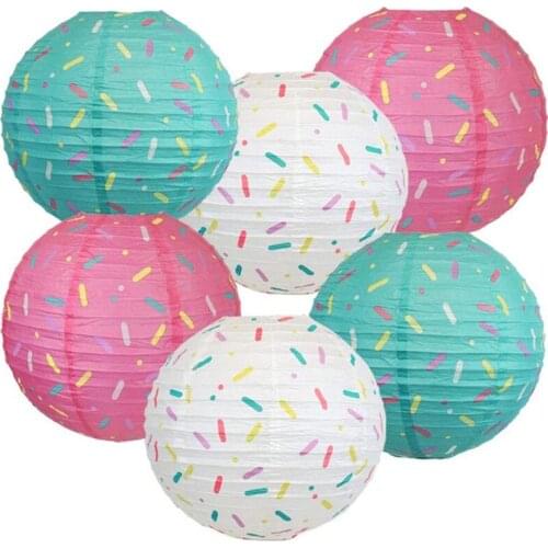 12in Ball Round Paper Lantern Hanging Lamp Shade Decoration for Birthday Wedding Christmas Baby Shower Party Supplies