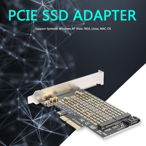 M+B Key SSD to PCIE Adapter PCI-E 3.0 X4 SATA Expansion Card M.2 NVME Module for Office Caring Computer Supplies