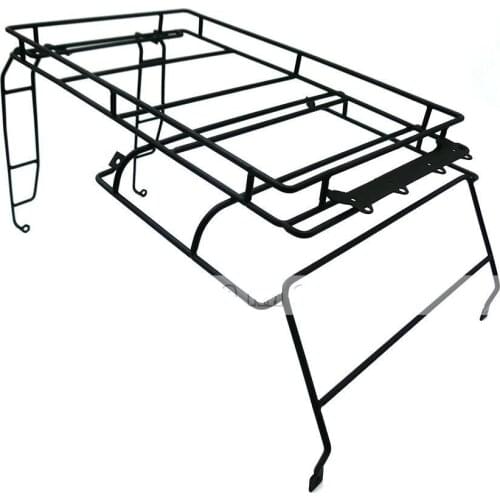 1/10 SCALE Defend D90 Metal Luggage Roll Cage Tray w/ LED Light Bar