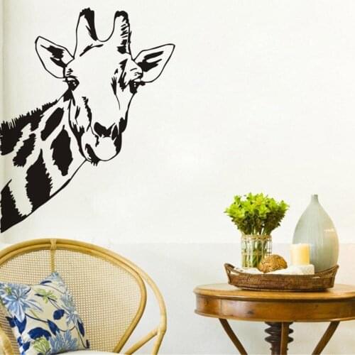 Lovely Giraffe Head Wall Stickers Home Decor living Room Baby Nursery Wall Decals Custom Color Vinyl Wall Tattoo SA066