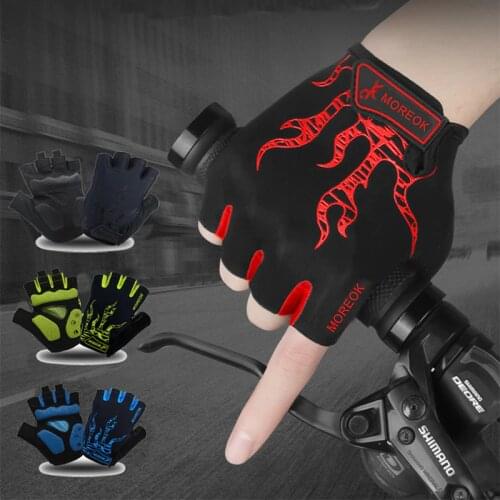 MOREOK Cycling Gloves Half Finger Mens Womens Summer Bike Bicycle Gloves Breathable Lycra Sport Mountain Bike Gloves