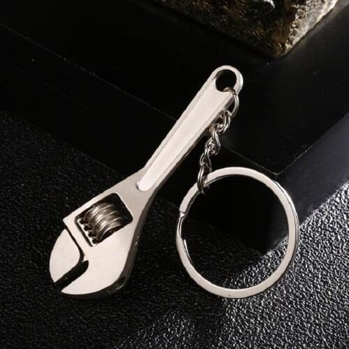 New Zinc Alloy Silver Plated Changeable Spanner Keychain Wrench Key Chain Creative Keyfob Tools