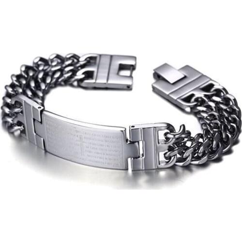NEW Fashion jewelry Punk Titanium Stainless Steel Cross Personality Men Bracelet Bangles