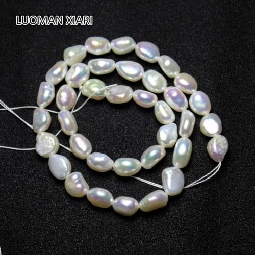Wholesale Irregular Shape Natural Freshwater Pearl Beads For Jewelry Making DIY Bracelet Necklace Material 15'' 7-10 mm