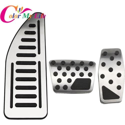 Color My Life Stainless Steel Accelerator Pedal Brake Pedals Cover Rest Pedals for Jeep Compass 2017-2020 Renegade Accessories