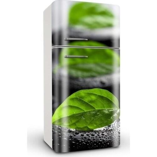 3D Leaf on Stone SelfAdhesive Refrigerator Sticker Fridge Door Cover Kids Wallpaper 60x150cm 60x180cm 100x180cm