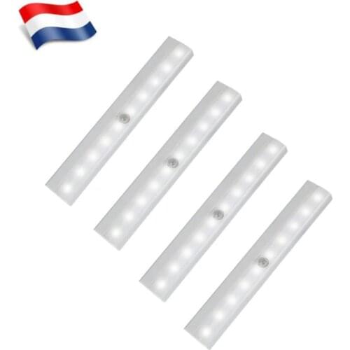 LED Night Light PIR Infrared Motion Sensor 10 LEDs Wireless Closet Lights 4* AAA Battery Wardrobe Lights