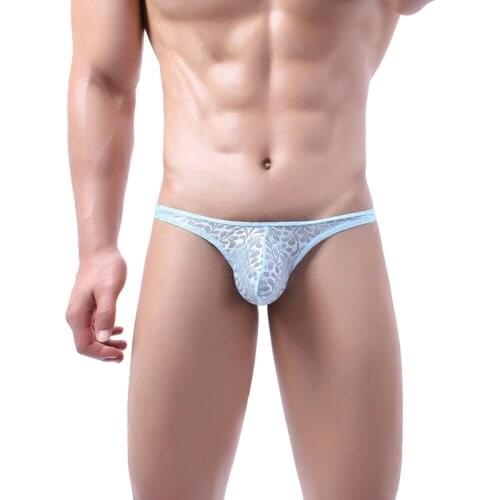 Sexy Mens Underwear Lace Thongs Gay Jockstrap Bulge Pouch Underpants Homme Panties T-Back String Thong G-string Mens Lingerie