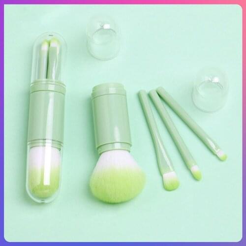 Face Makeup Brushes Makeup Tools Makeup Brush Set Foundation Brushes Portable 4-in-1 for Business Trips Makeup Kit