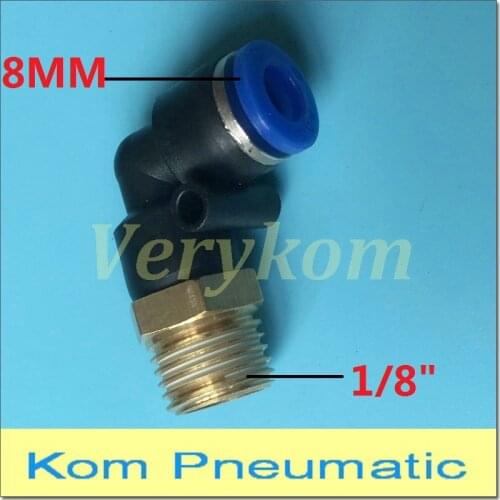 Verykom PL 8-01 Pneumatic Elbow Male Air Fitting APL8-01 8MM To 1/8" bsp Tube Hose Pipe Push in One-touch Connector Coupler 1/8