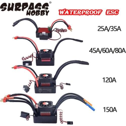 150A 120A Waterproof ESC KK Speed Controller 35A 45A 60A 80A for 1/8 1/10 1/12 RC Monster Redcat Volcano EPX Blackout XTE Buggy