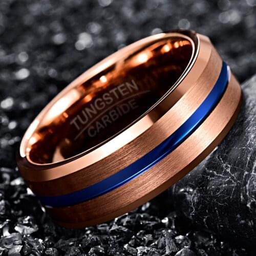 Tungsten Ring for Men Women Rose Gold Color Wedding Band Couple Promise Ring Jewelry Anillos