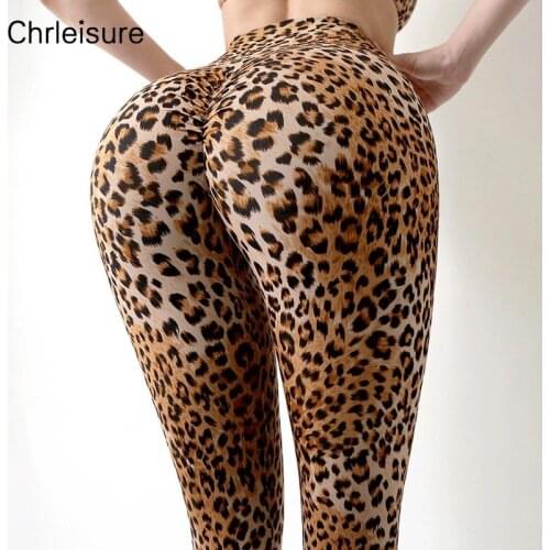 CHRLEISURE Women Sexy Printed Leggings Leopard High Waist Push Up Slim Stretch Trousers Fitness Sport Breathable Leggings Female