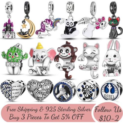 925 Sterling Silver Miss and Homeless Charm Fit Original 3mm Bracelet&Bangle Making Fashion DIY Jewelry For Women CMS1570