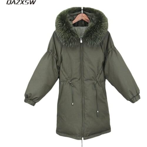 2019 New Women Winter Cotton Coat Loose Casual Long Jacket Vintage Fur Hooded Ladies Korean Outer Warm Plus Size Outwear AC215