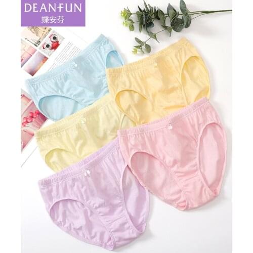 3Pcs/Pack Women Underwear 100% Cotton Pure Cotton Breathable High Waist Triangle Loose Solid Girl Bow Woman Underwear Big Size