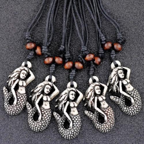 12pcs Mermaid Pendant Necklace Mermaid Scales Fish Choker for Women Girls Party Jewelry Whoelsale MN616