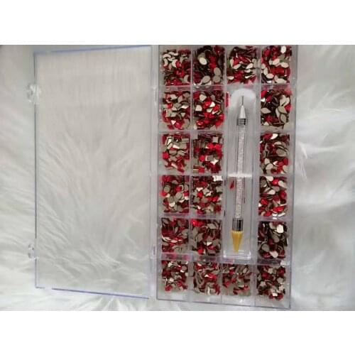 20 Shapes/2000Pcs Rhinestone Nail Box Diamond Nails Art Rhinestones Multi-size Glass Nail Rhinestones For Crystals Strass Charms