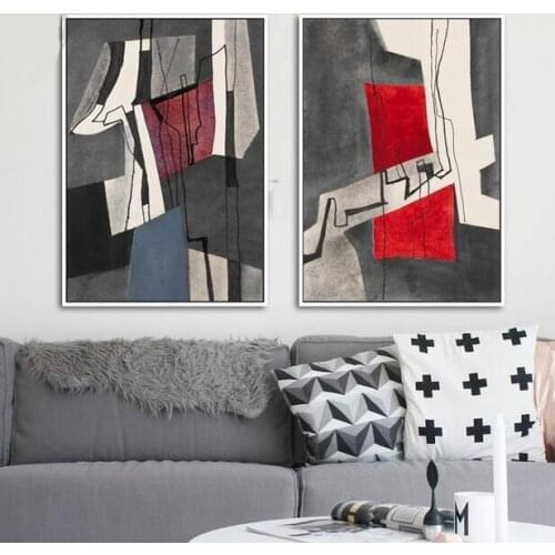 Abstract Minimalist Graffiti Posters Geometric Canvas Art Painting Print Wall Art Picture for Living Room Decor Unframed