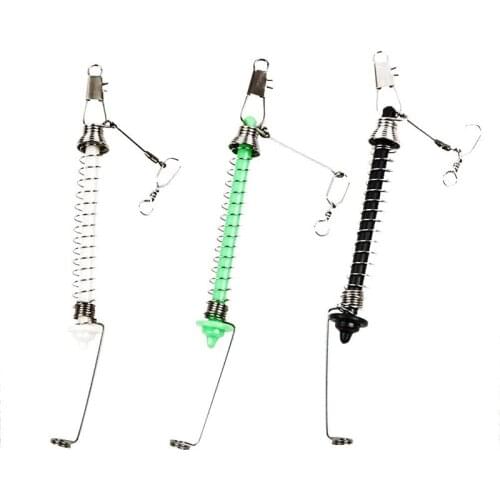 Automatic Fish Hooks Small Stainless Steel Spring Fishhook Bait Catch Ejection Catapult Lazy Fishing Tackle Accessories