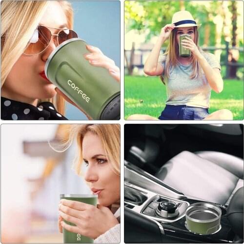 380ml/510m Car Coffee Cup Water Cup with Lid for Hot&Cold Drinks Car Vacuum Insulated Travel Mug for Office Home Car Coffee Mug