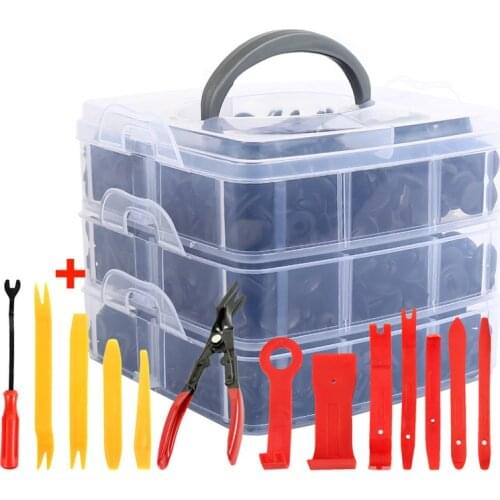 Auto Fastener Clip with Hand Tools Door Trim Panel Auto Bumper Rivet Retainer Push Engine Cover Clips Car Interior Accessories