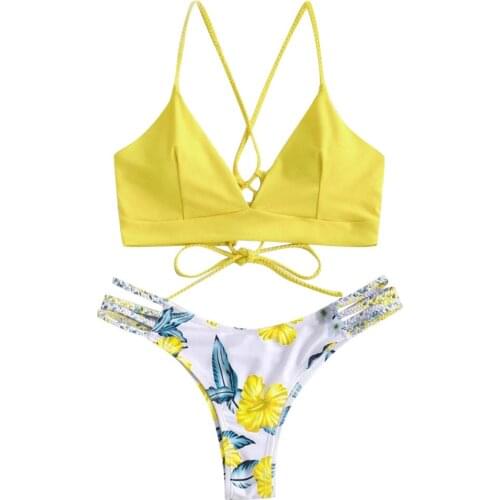 Two Piece Bandage Bikini Swimsuit Push Up Brazilian Swimwear Women Sexy Thong Bikini Set Bathing Suit Female Beachwear Biquini