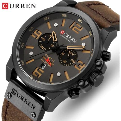 CURREN Watch Mens Analog Quartz Wrist Watch Men Watch Top Luxury Brand Fashion Army Military Sports Watches Leather Strap Clock