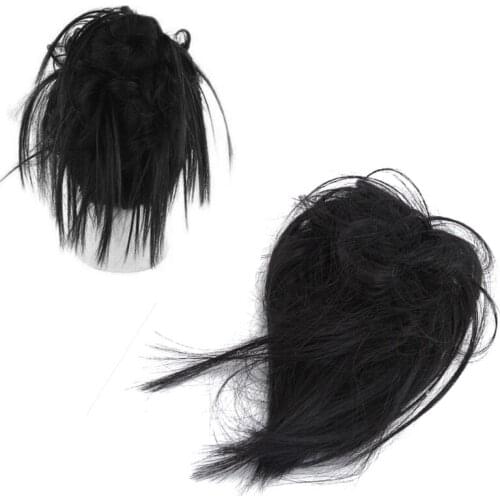 Women Hair Curler Wig Puff Bud Elastic Hairbands Hair Ties/ Women Fake Bud Hair Accessories 3Colors