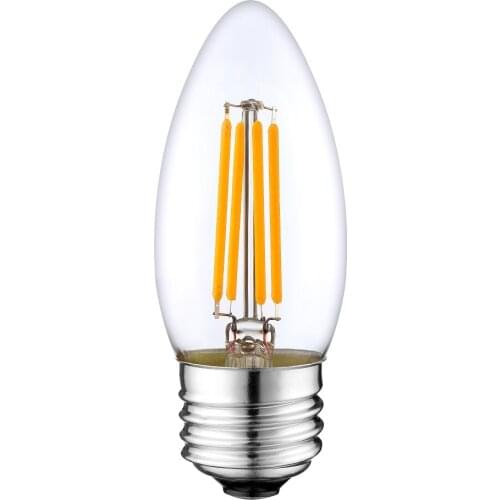 E26 110V C35 C35T 4W LED Candle Light Filament Bulb Retro Vintage Edison Dimmable Lamp for Home School Hotel Indoor Lighting