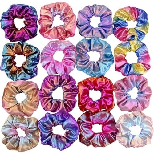 14 Colors/set Elastic Hair Band Laser Gilded 2020 Fashion Korean Style All-Match Female Bicolor 11*4CM Lovely Hair Accessories
