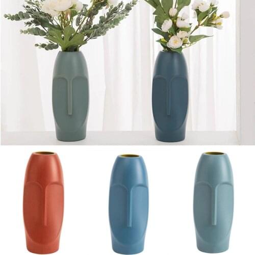 European Creative Vase Home Living Room Decoration Imitation Ceramic Flower Pot Wedding Unbreakable Basket Plastic Vases
