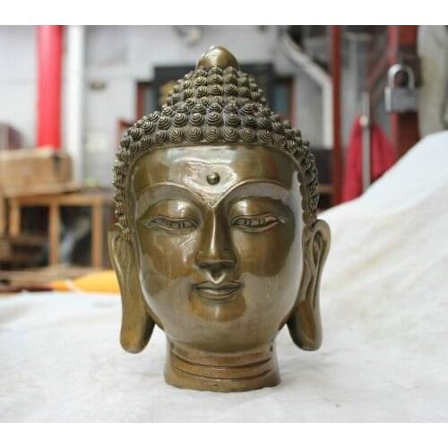 European figure art Home Copper crafts decoration folk Culture Temple bronze statue Shakyamuni Tathagata Buddha statue