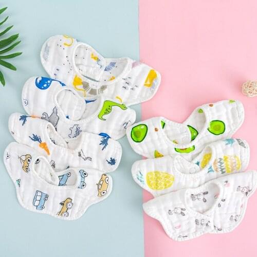 Cotton Baby Burp Cloths Bib For Feeding Muslin Gauze Stuff Babies Bandana Child Kids Newborn Childrens Towel Cartoon Scarf Bibs