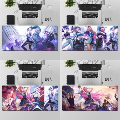 Gaming Mouse Pad Large Mouse Pad PC Gamer Computer Mouse Mat Big Mousepad Keyboard Desk Mat LOL KDA ALL OUT Seraphine Mause Pad