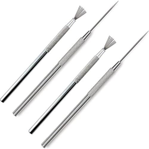 4 Pieces Clay Ceramic Pro Needle Detail Tools and Feather Wire Texture Tool for Clay Pottery Sculpting Texturing Modeling