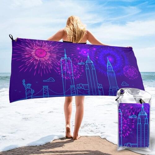 Wearable Bath Towel Fireworks Over New York Soft and Absorbent Unique Towel for Hotel Home Bathroom Gifts Women Bathrob