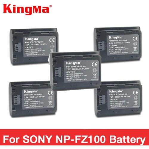 KingMa 5PCS NP-FZ100 NPFZ100 NP FZ100 Battery for Sony NP-FZ100, BC-QZ1, Sony a9, a7R III, a7 III, ILCE-9 Digital SLR Camera