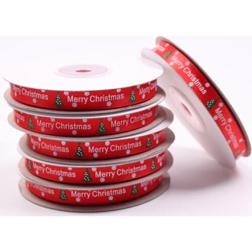 Red Series Polyester Christmas Print Ribbon Satin Velvet Gingham Tape DIY Wedding Crafts Accessories
