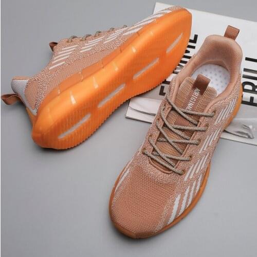 Masculino comfortable shoe knitting Sneakers Men casual Fashion for sports sneakers breathable red on slip man fashion leisure
