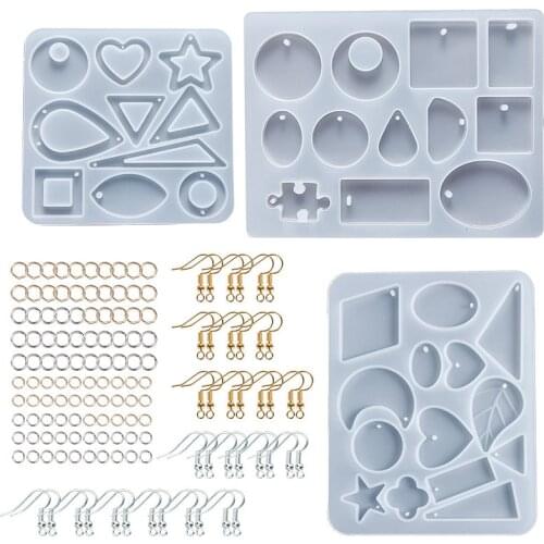 Diy Earrings Pendant Mold Making Set for Uv Epoxy Resin Silicone Mould Keychain Jewelry Accessories Tools Set