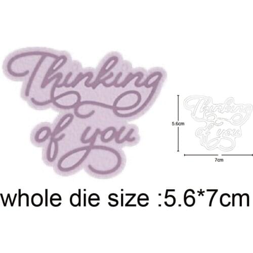 2020 New Metal Dies Words Thinking of You cutting dies and stamps Scrapbooking Stencils dies Album Cards Making Embossing dies