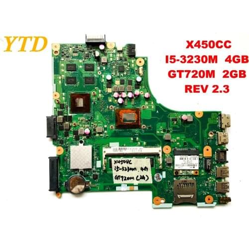 Original for ASUS X450CC laptop motherboard X450CC I5-3230M 4GB GT720M 2GB REV 2.3 tested good free shipping
